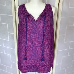 Gap S sleeveless silk blend top purple